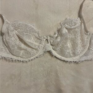 Victoria's Secret Cream Lace and Mesh Unlined Underwire Bra